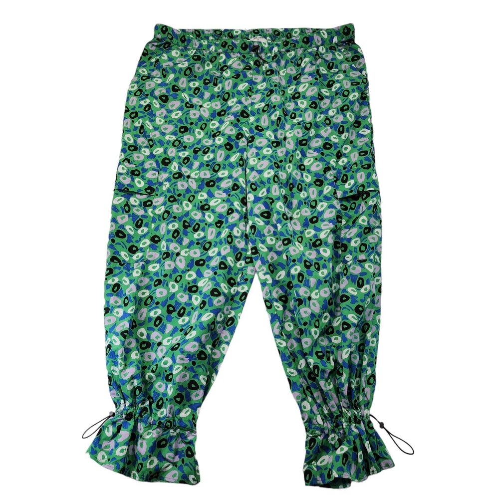 Diane von Furstenberg Target Utility Jazz Dot Green Cargo Pants size XXS NWT - Picture 4 of 8